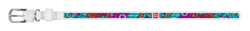 

Ошейник WAUDOG Design Лето кожа белый 378315 (4823089309866)