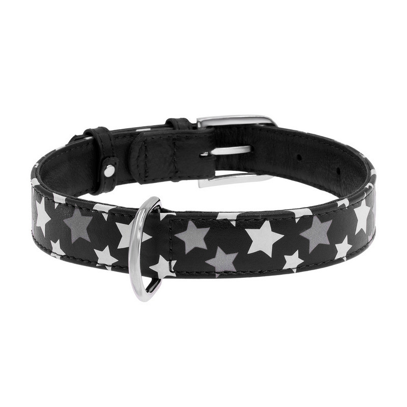 

Ошейник WAUDOG Glamour кожа черный с узором Звездочка 35871 (4823089301327)