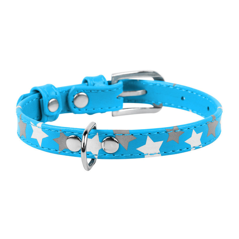 

Ошейник WAUDOG Glamour кожа голубой с узором Звездочка 35852 (4823089301174)