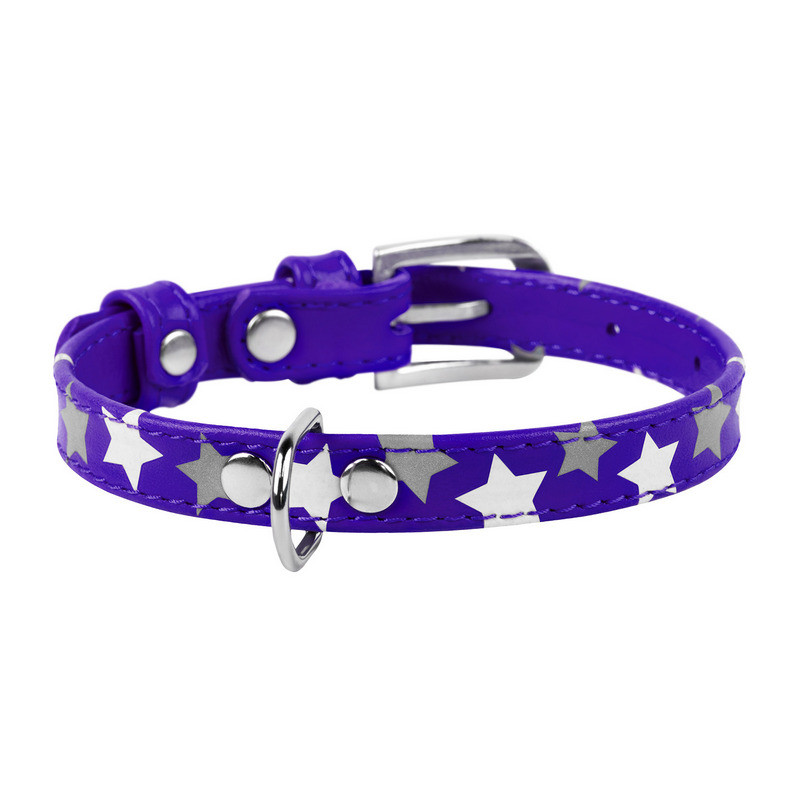 

Ошейник WAUDOG Glamour кожа фиолетовый с узором Звездочка 35859 (4823089301235)