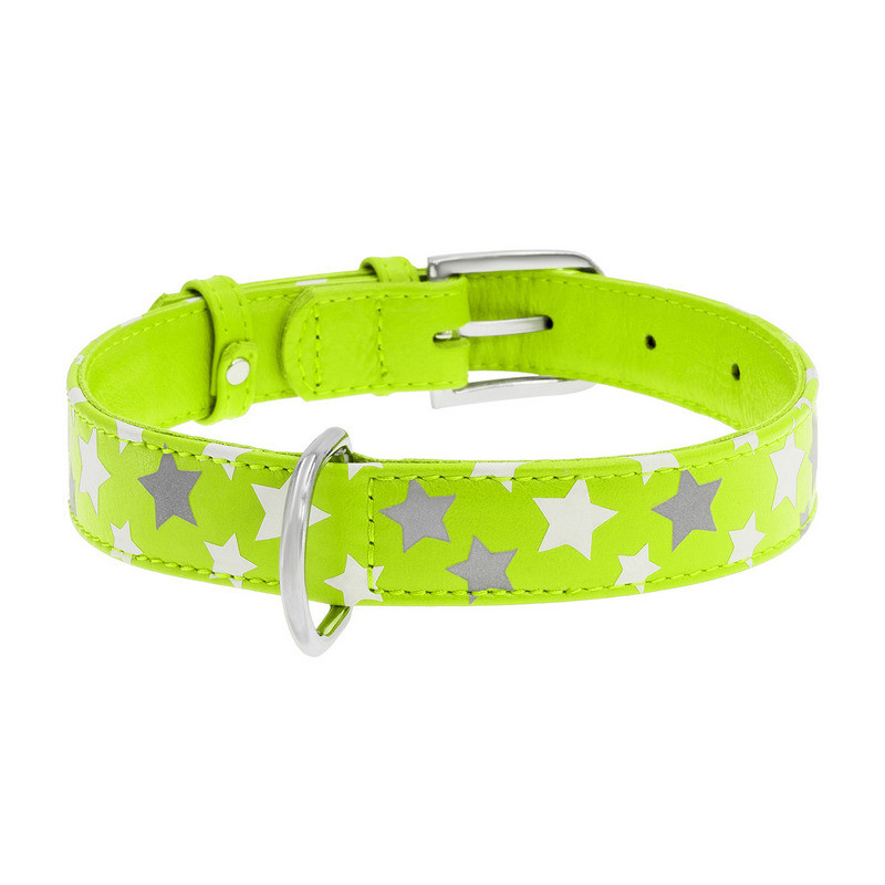 

Ошейник WAUDOG Glamour кожа салатовый с узором Звездочка 35875 (4823089301365)