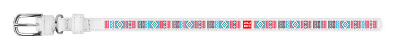 

Ошейник WAUDOG Design Этно кожа белый 377715 (4823089309743)