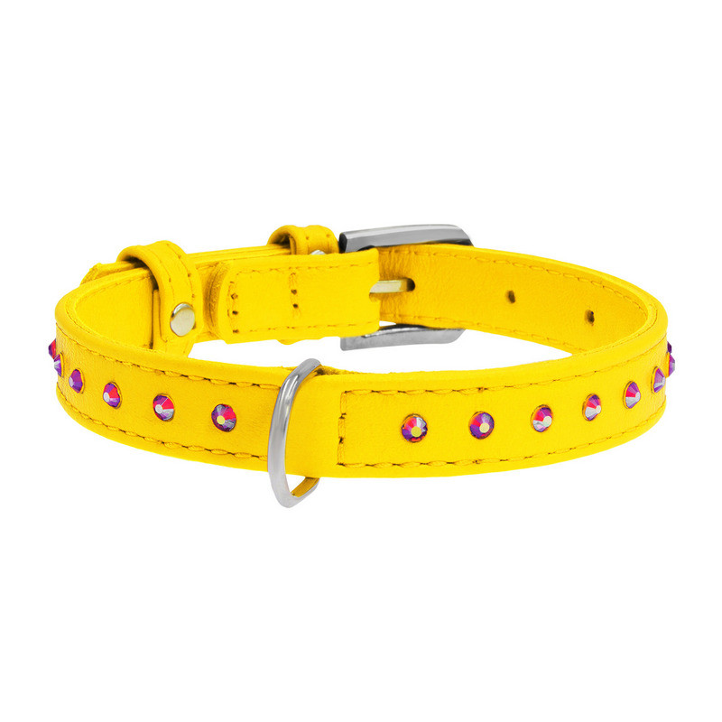 

Ошейник WAUDOG Glamour кожа желтый с клеевыми стразами 32778 (4823089306957)