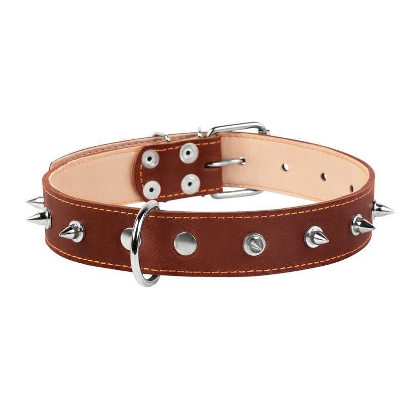 

Ошейник двойной CoLLaR кожа коричневый с шипами 02876 (4820082496647)