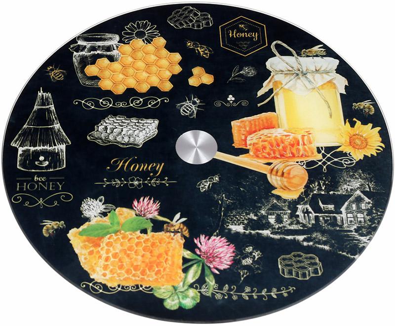 

Сервировочное стеклянное блюдо Liadane Honey вращающееся Ø32см Bona DP78854