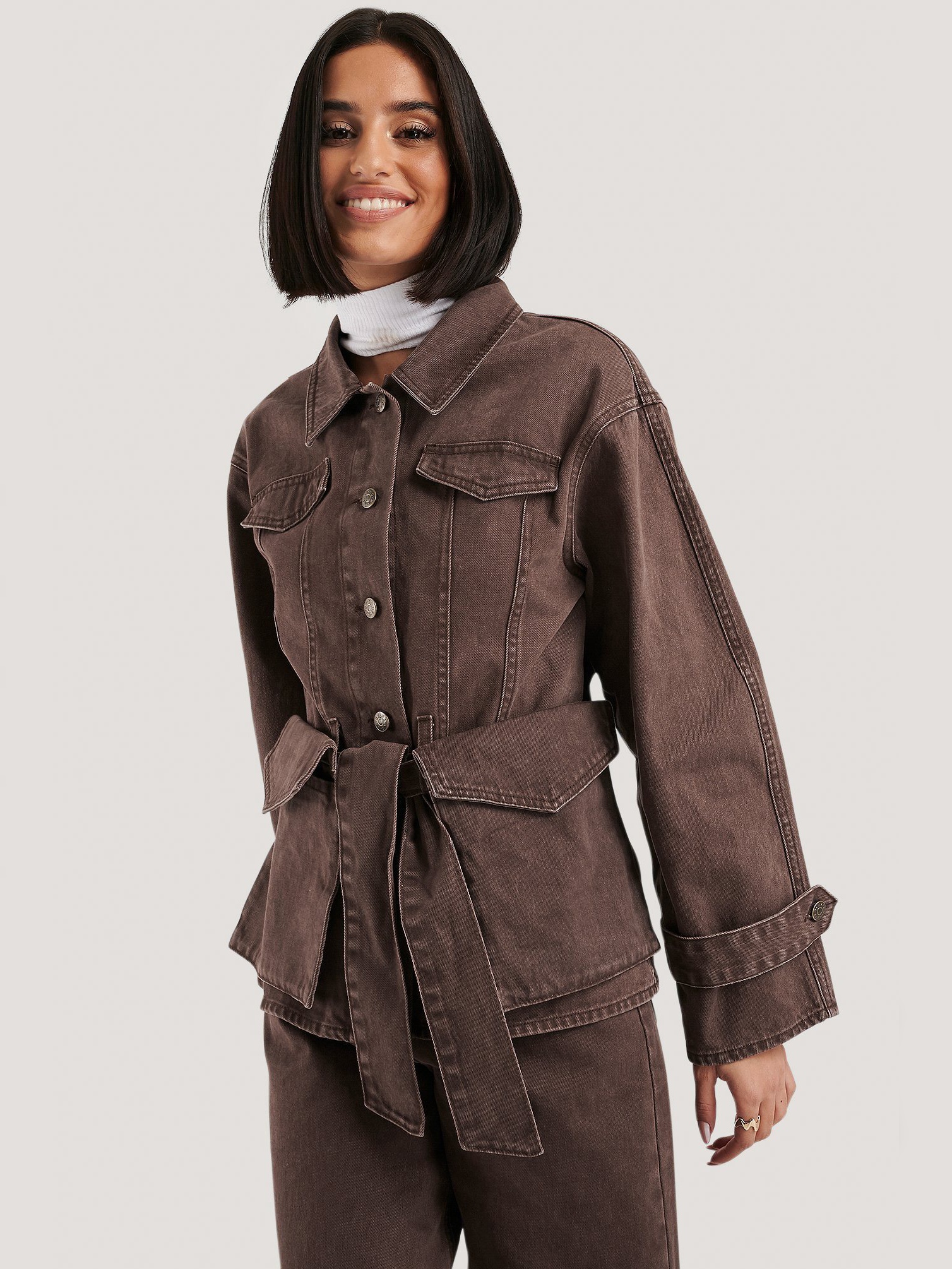 

Джинсовая куртка NA-KD 1018-004646-0017 34 Коричневая
