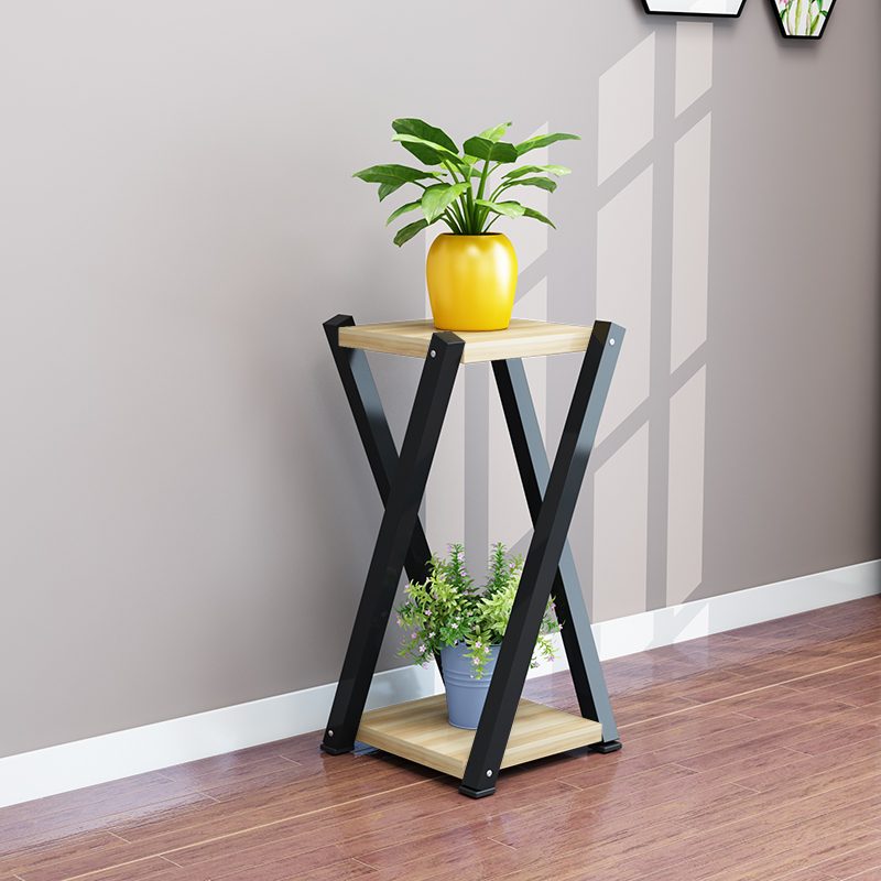 

Подставка для цветов Металл-Лофт М4 L 30х30х55 см Черный/Клен