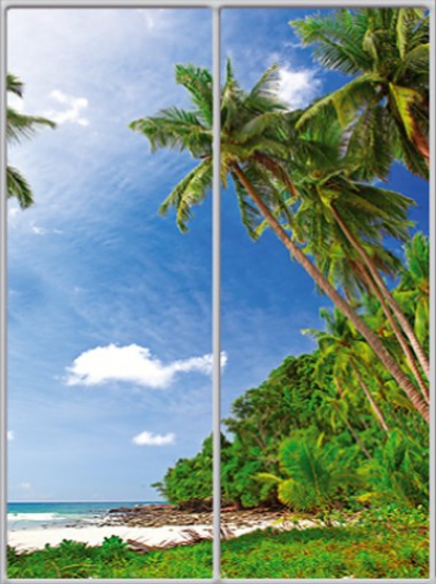 

Шкаф купе Luxe Studio Стандарт-1 Фотопечать Море-3 1100x2100x450 двухдверный