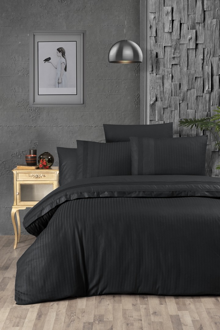 

Комплект постельного белья First Choice De Luxe Ранфорс 200х220 "Gala Black"