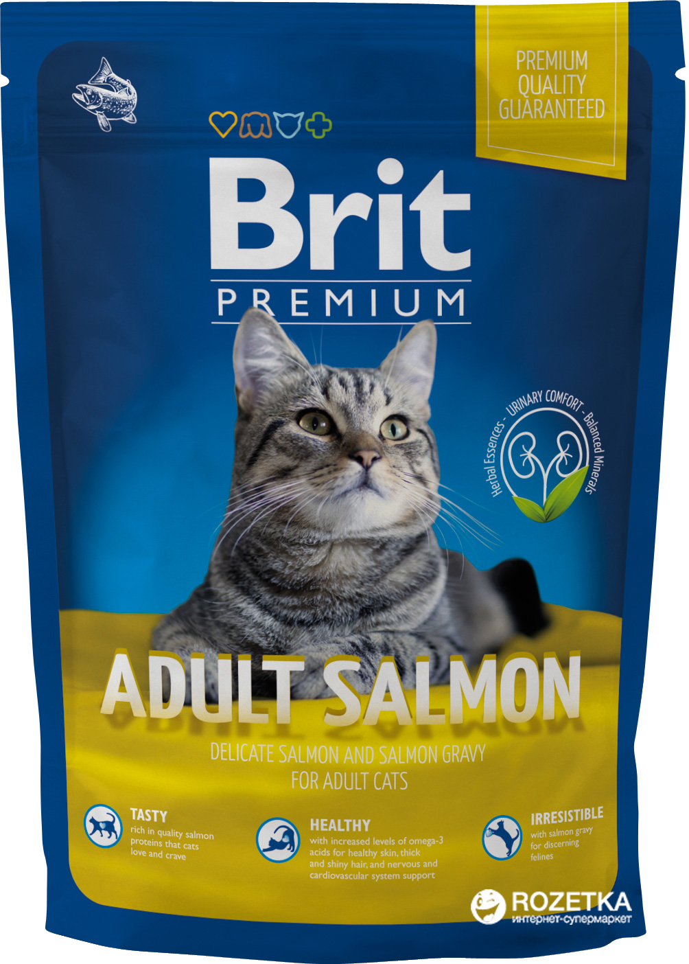 Акция на Сухой корм для взрослых кошек с лососем Brit Premium Adult Salmon 1.5 кг (8595602513123) от Rozetka UA