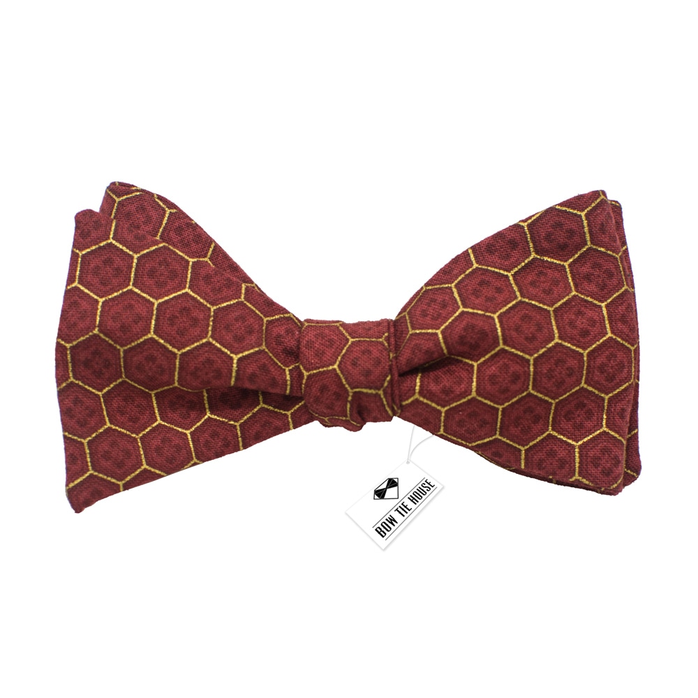

Галстук-бабочка Bow Tie House™ красная медовые соты - Американский хлопок 08729