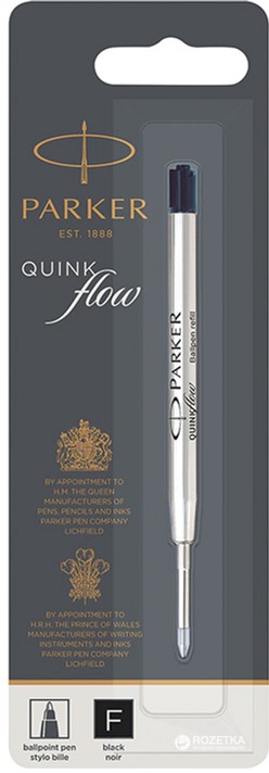 

Стержень шариковый Parker QuinkFlow черный F (10 231BK)