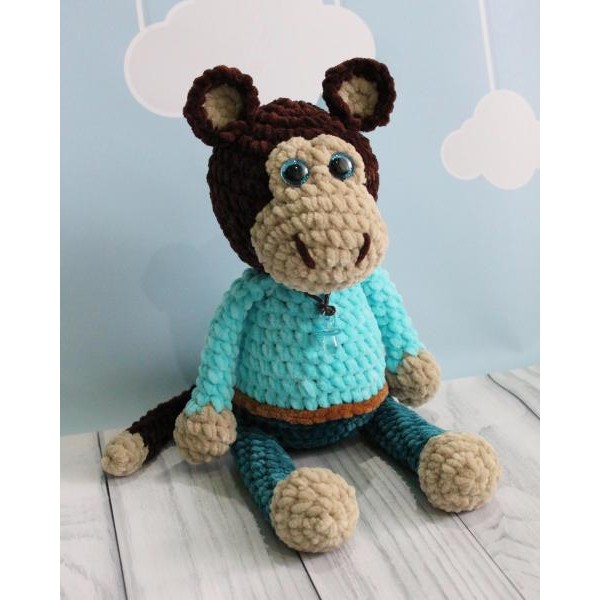 

Вязанная игрушка Обезьянка Риччи J B Knitting мягкая Hand Made 30 см