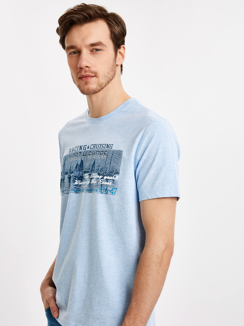 

Мужская футболка LC Waikiki Racing & Cruising North Shore  Голубая (LCW T-shirt -1708-0, Мужская футболка LC Waikiki Racing & Cruising North Shore S Голубая (LCW T-shirt -1708-0)