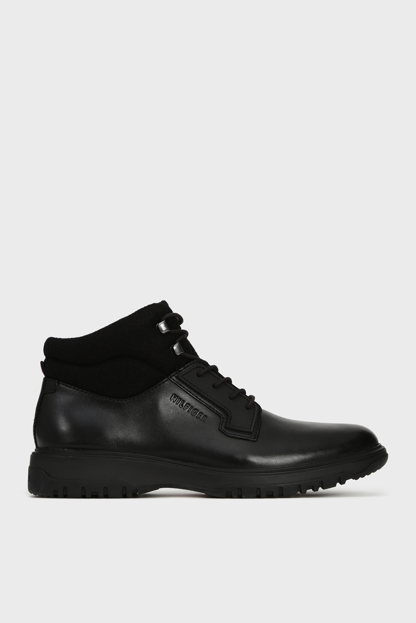 

Мужские черные кожаные ботинки CLEATED OUTSOLE Tommy Hilfiger 45 FM0FM02420
