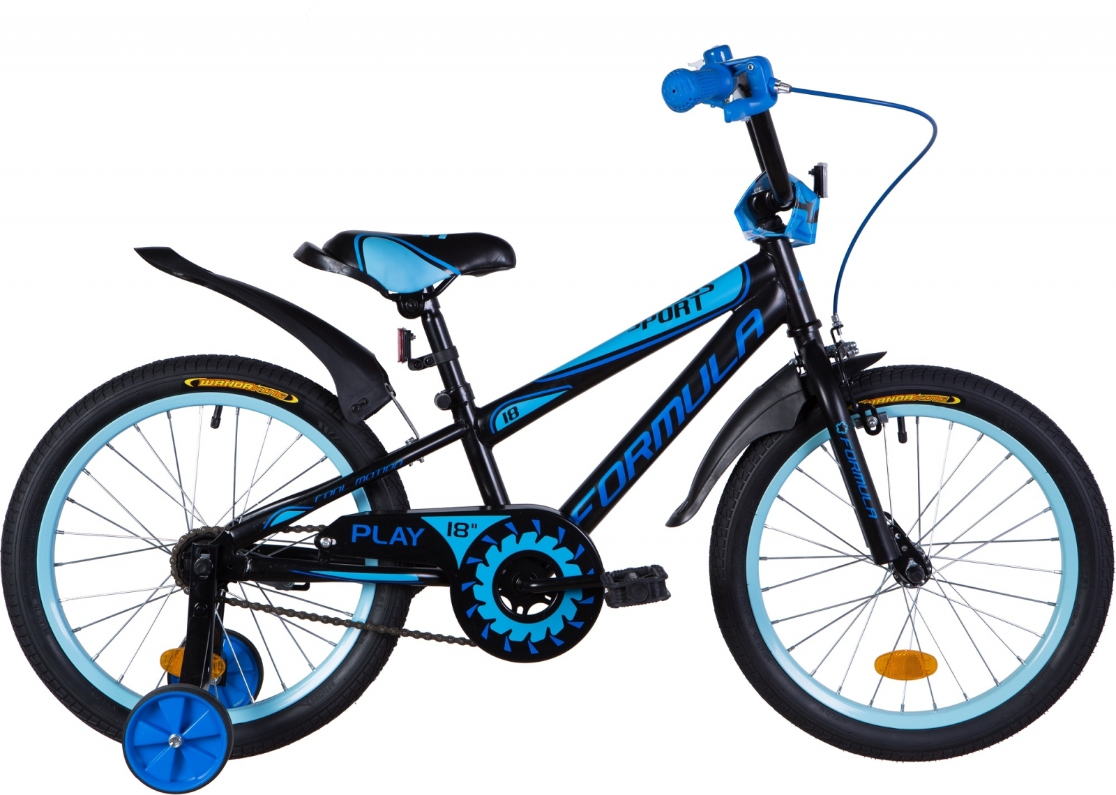 

Велосипед ST 18" Formula SPORT рама-9,5" с крылом Pl 2020 Черно-голубой