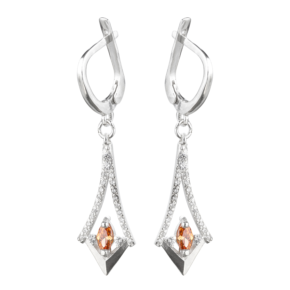 

Серьги из серебра с куб. циркониями Сорока СГ-306