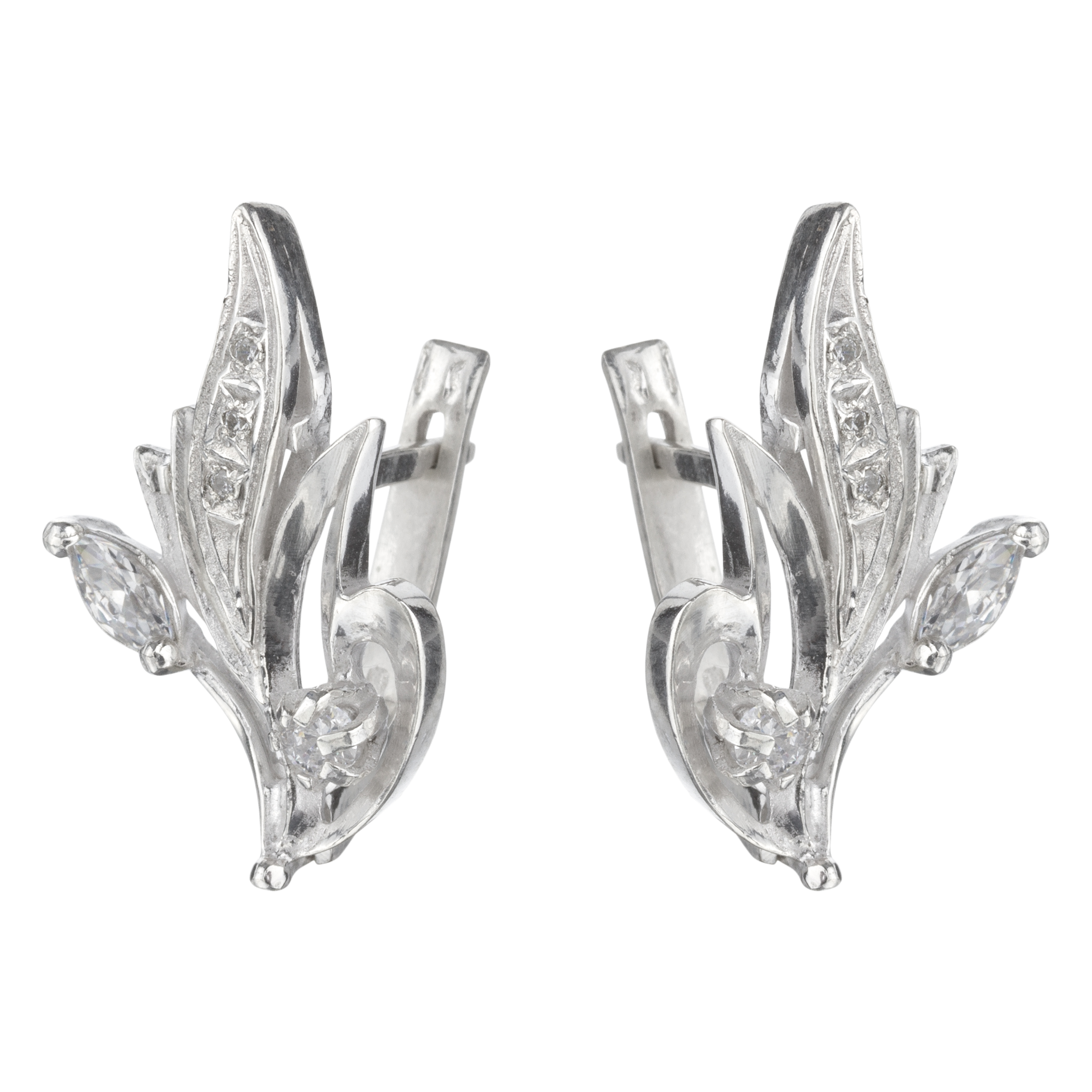 

Серьги из серебра с куб. циркониями Сорока СГ-302
