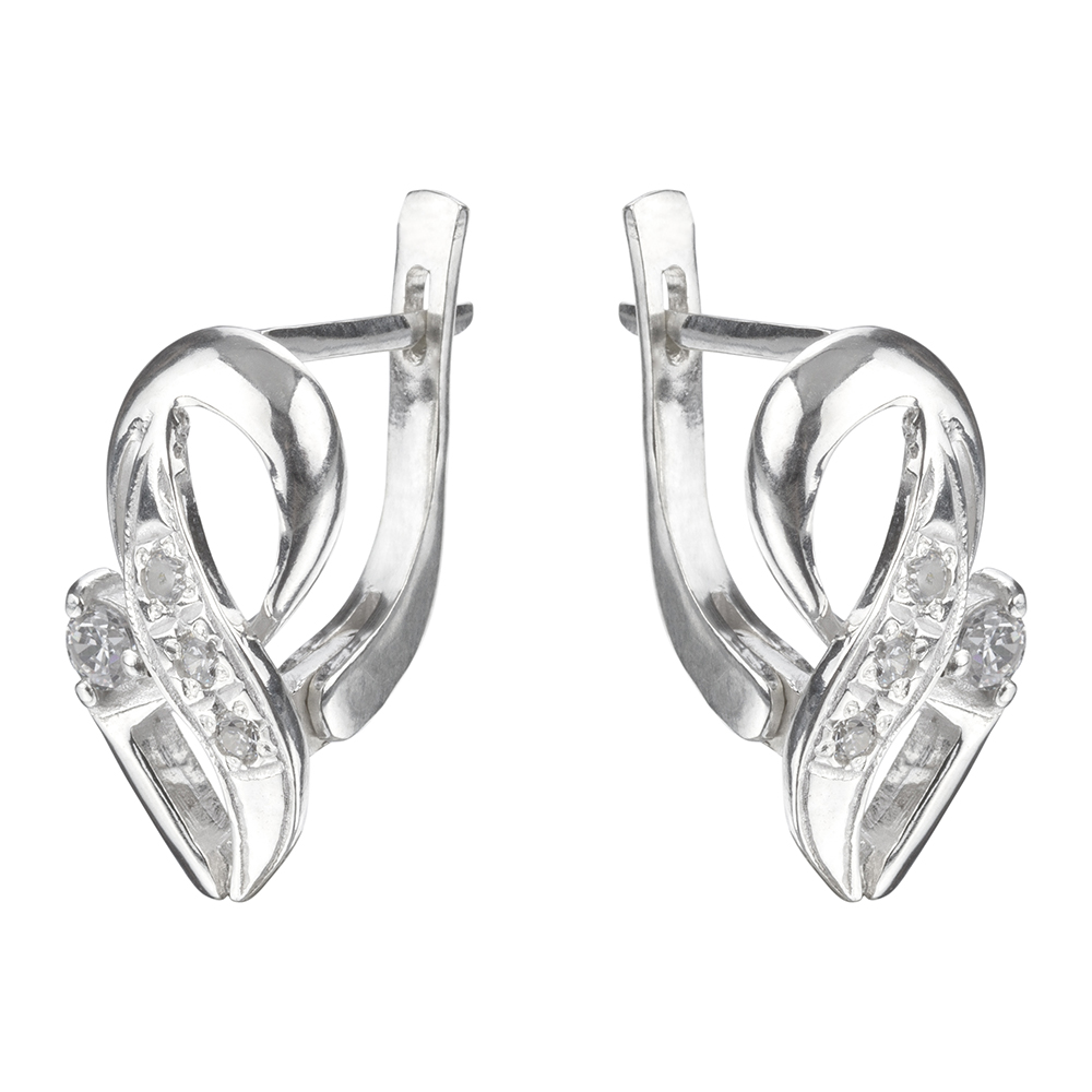 

Серьги из серебра с куб. циркониями Сорока СГ-303