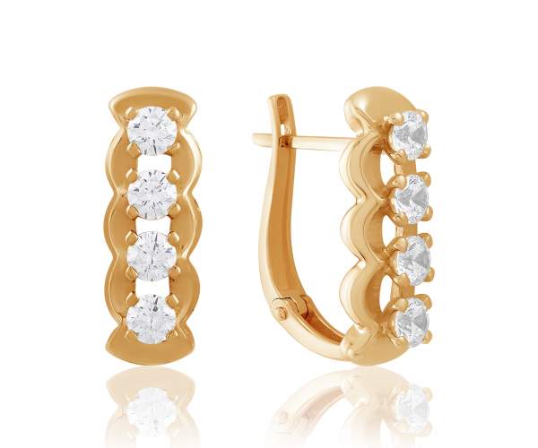 

Серьги золотые с камнями SWAROVSKI Zirconia "Амеди", С4241SW
