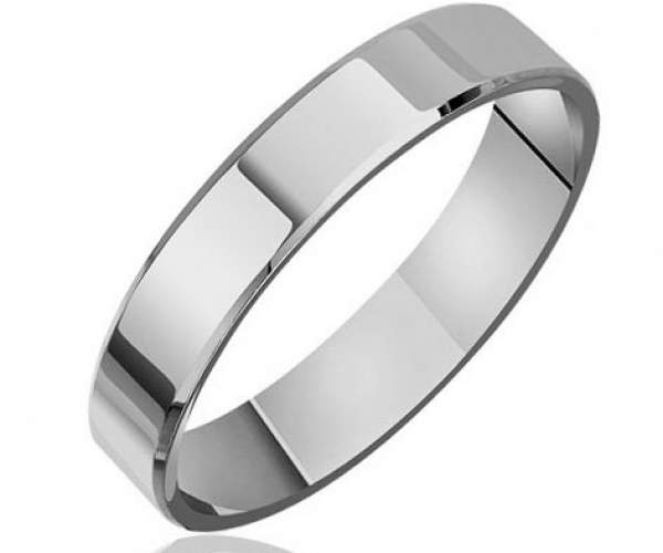 

Обручальное тонкое кольцо "Американка", белое золото, КОА140/1, 17 размер