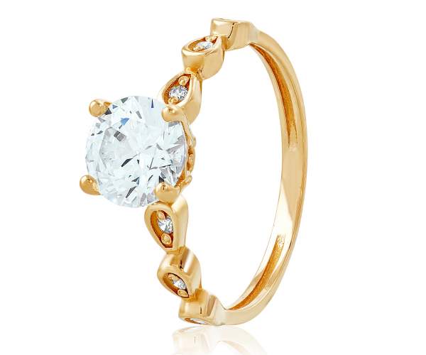 

Кольцо золотое с камнем SWAROVSKI Zirconia "Мишель", КД4147SW, 17.5 размер