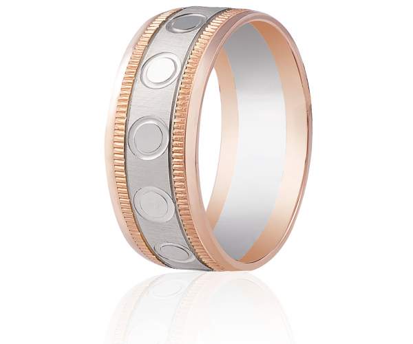 

Обручальное кольцо, комбинированное золото, КОА121, 17.5 размер