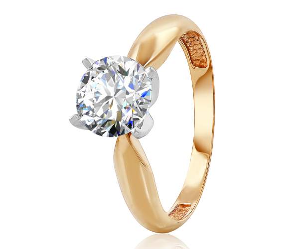 

Кольцо с камнем SWAROVSKI Zirconia "Абсолют", КД4117SW, 15.5 размер