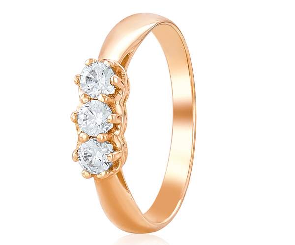 

Кольцо золотое с камнем SWAROVSKI Zirconia "Тайна", КД4102SW, 17 размер