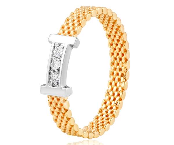 

Кольцо золотое с куб. цирконием "Гермес", КД2056, 17.5 размер