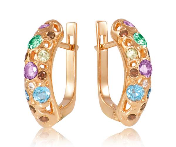 

Серьги с цветными камнями SWAROVSKI Zirconia "Радуга", С4064SW