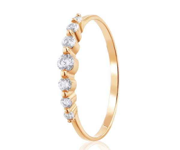 

Кольцо золотое с камнями SWAROVSKI Zirconia "Сабрина", КД4181SW, 15 размер