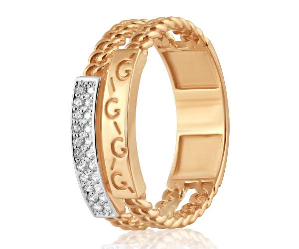 

Кольцо золотое с куб. цирконием, КД0529, 17.5 размер