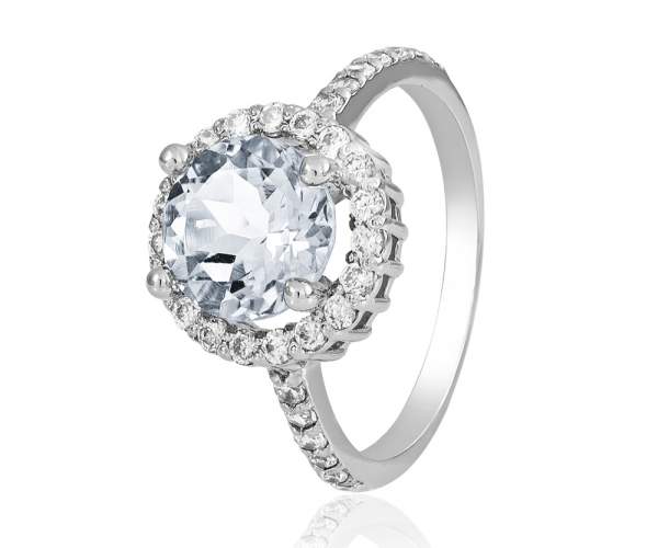

Кольцо из белого золота с камнями SWAROVSKI Zirconia "Ева", КД4039/1SW, 17.5 размер