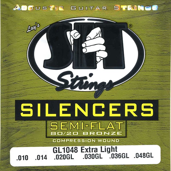 

Струны для акустической гитары SIT GL1048 Silencer (Semi-flat) Extra Light 80/20 Bronze (10-48)