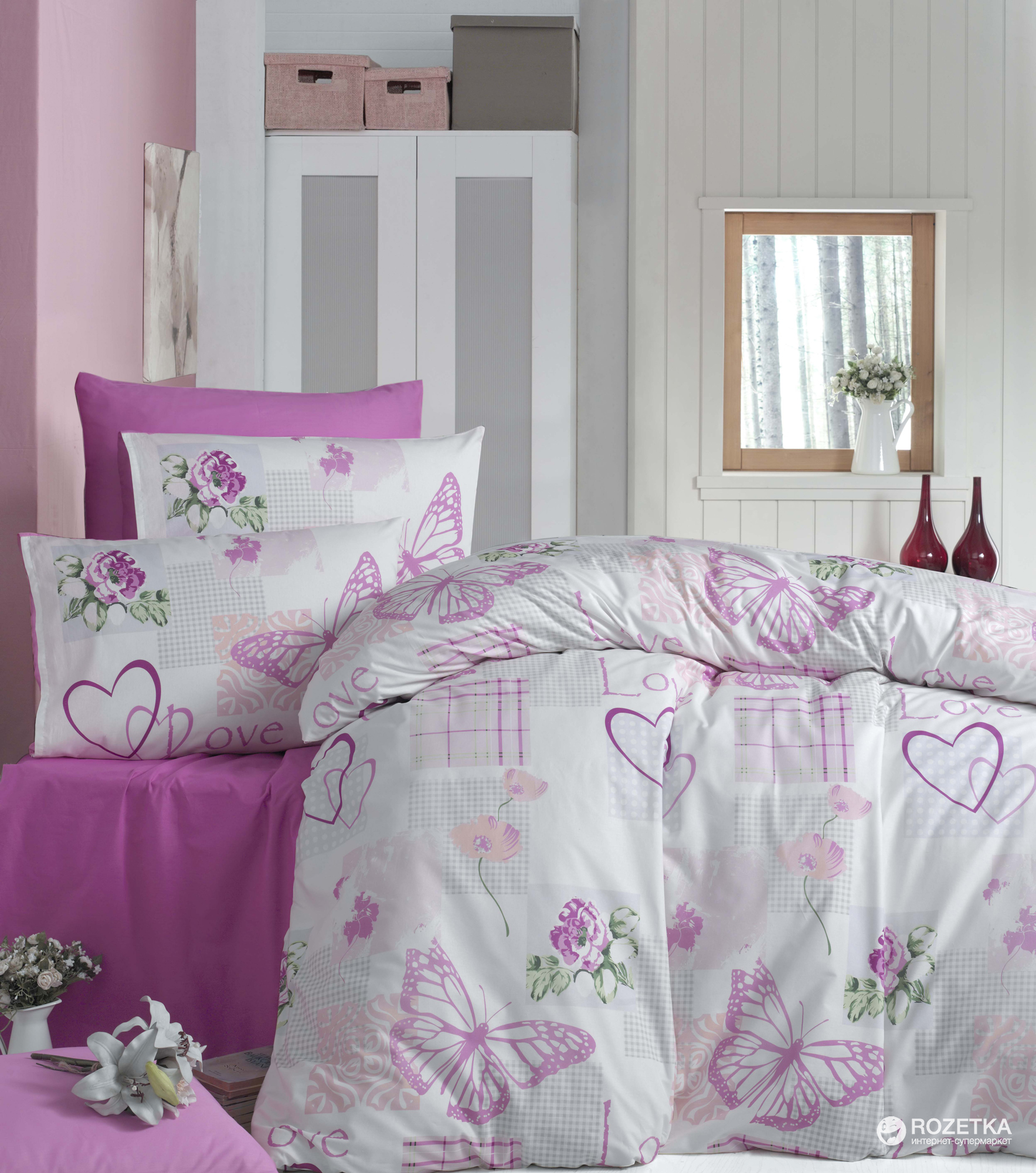 

Комплект постельного белья LightHouse Ranforce Love 160x220
