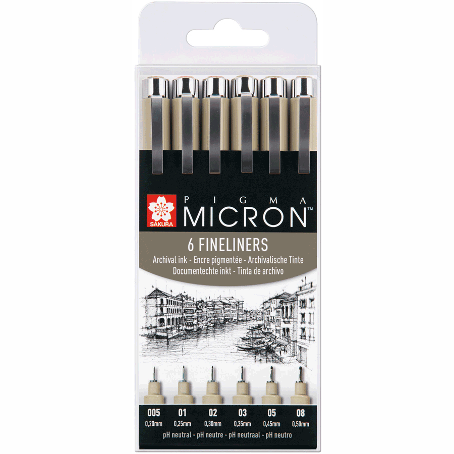 

Набор лайнеров Sakura Pigma Micron 6 шт Черные (8710141049449)
