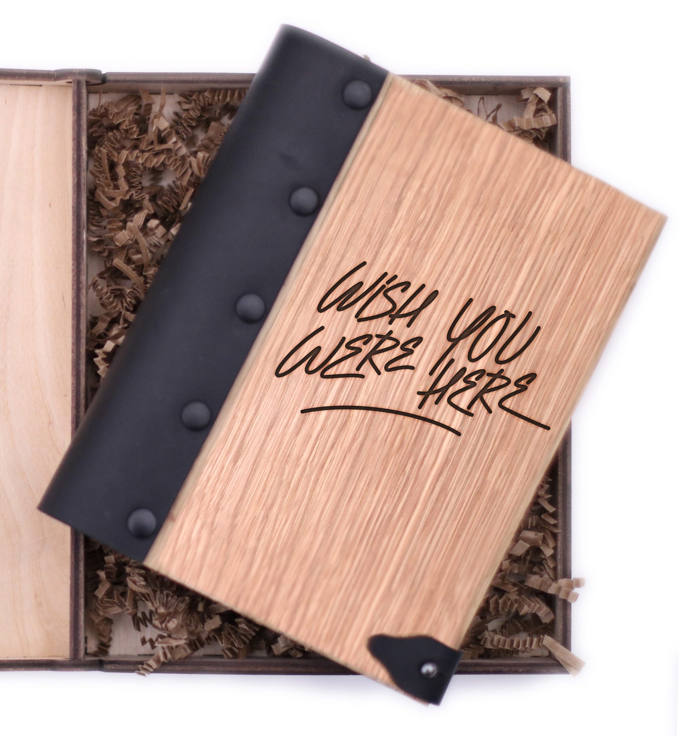 

WOODEN NOTEBOOK Блокнот I Wish You Were Here Деревянная обложка А6 в точку 80 листов Черный WN00215 В точку