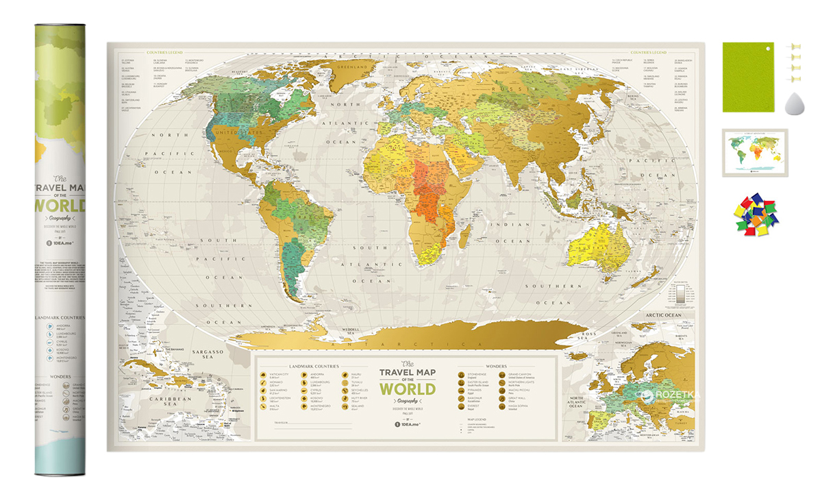 

Скретч-карта мира 1DEA.me Travel Map Geography World (GEOW)