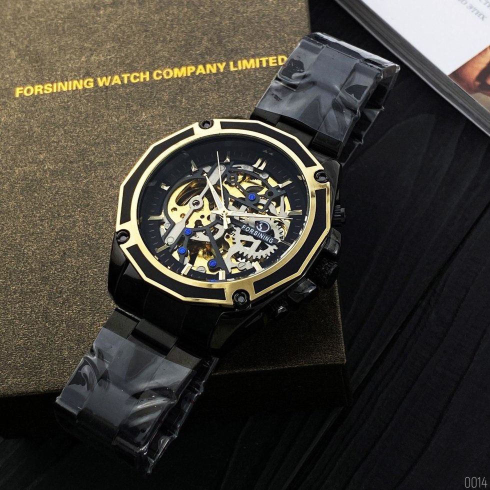 

Мужские наручные часы Forsining 8130 Black-Gold