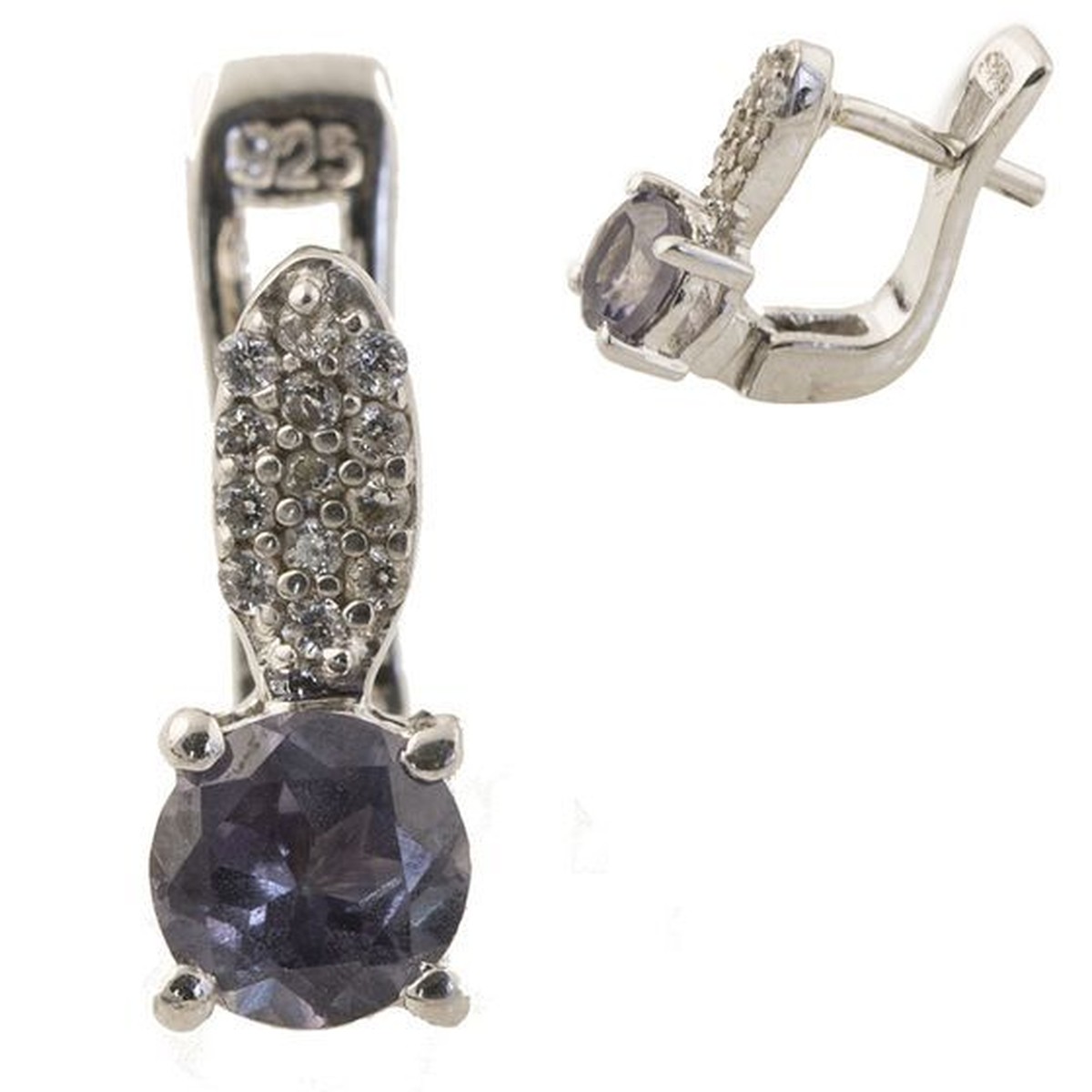 

Серебряные серьги SilverLine с олександритом