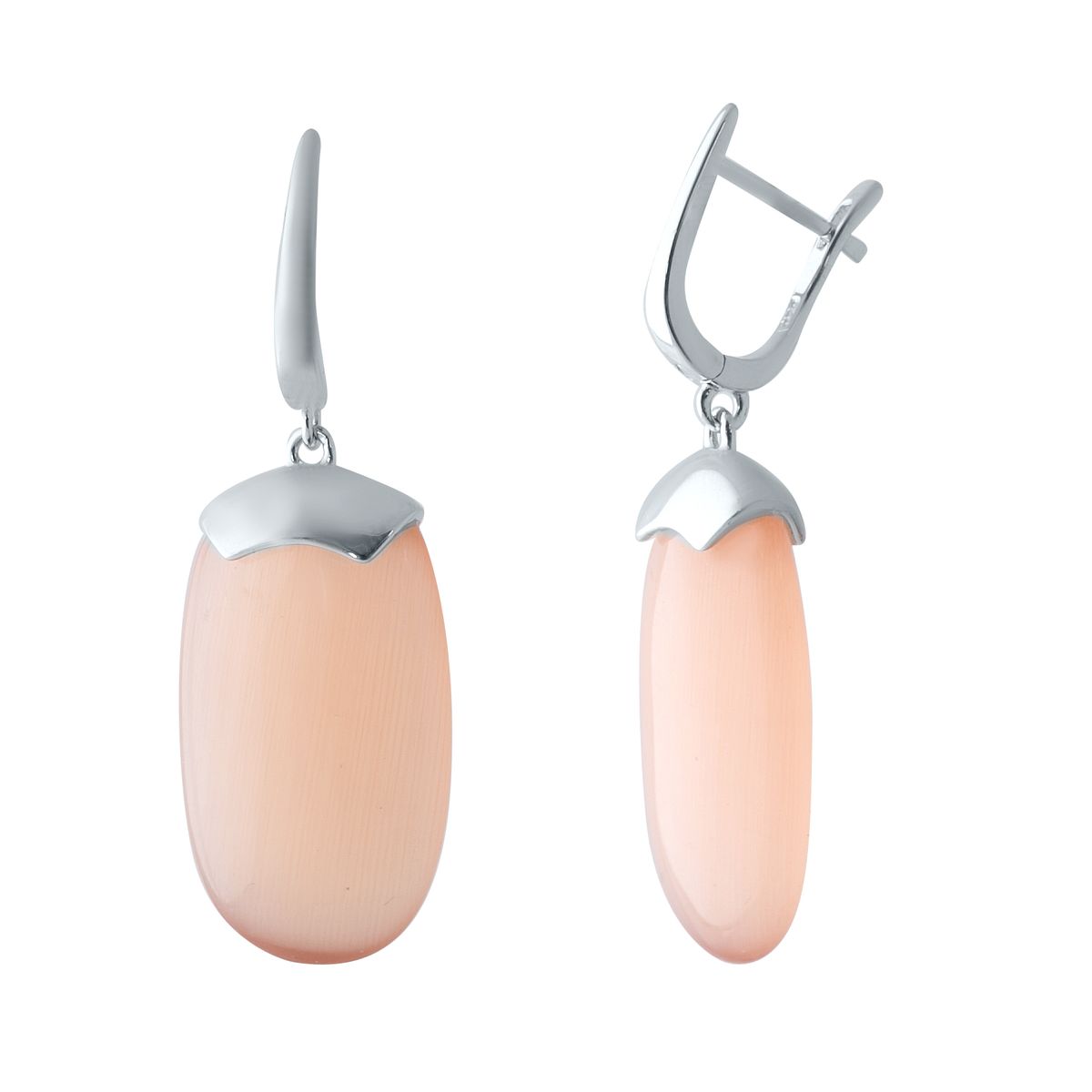 

Серебряные серьги SilverLine с кошачим глазом