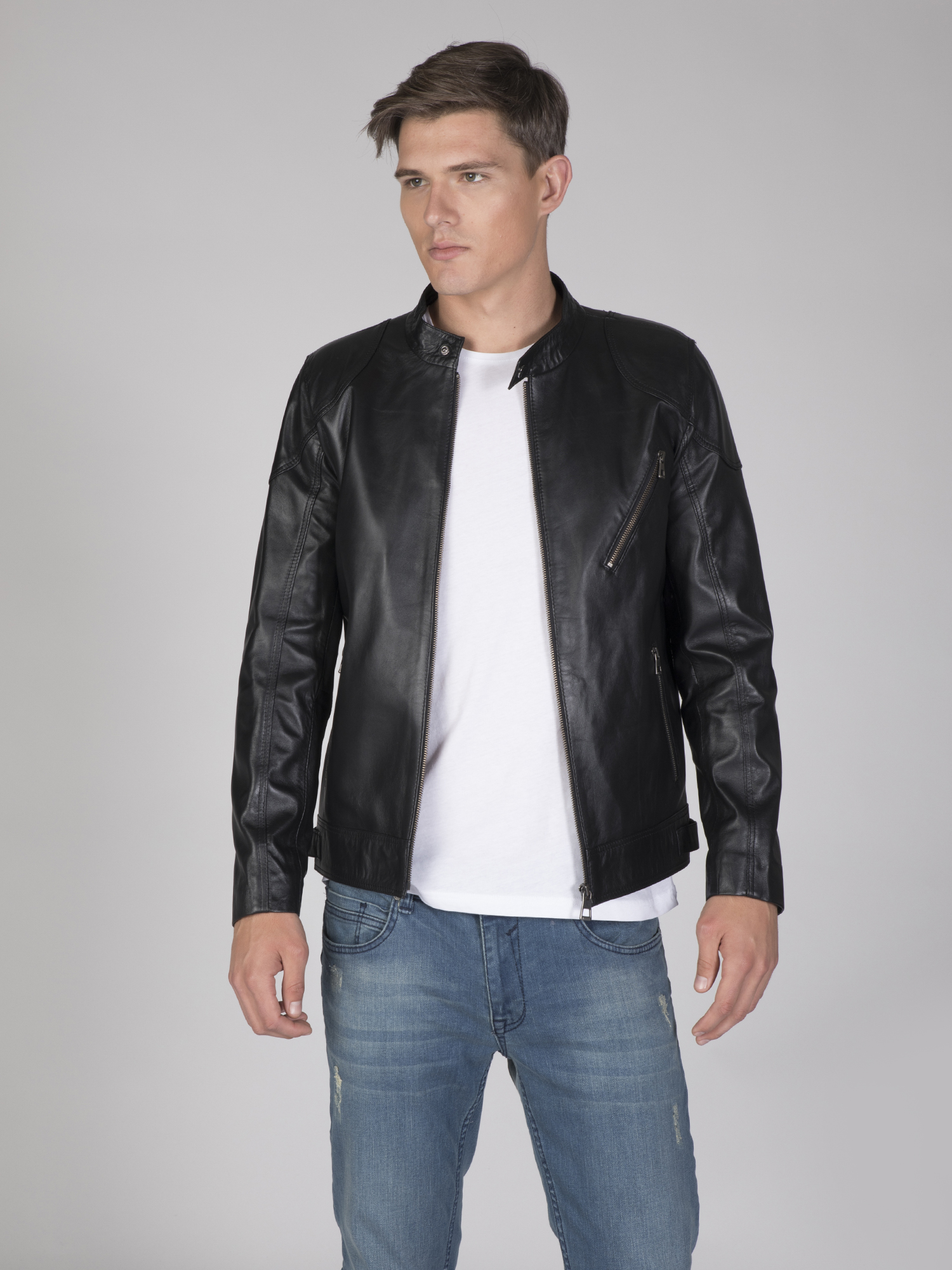 

Мужская кожаная куртка FELIX HARDY Черная 2XL