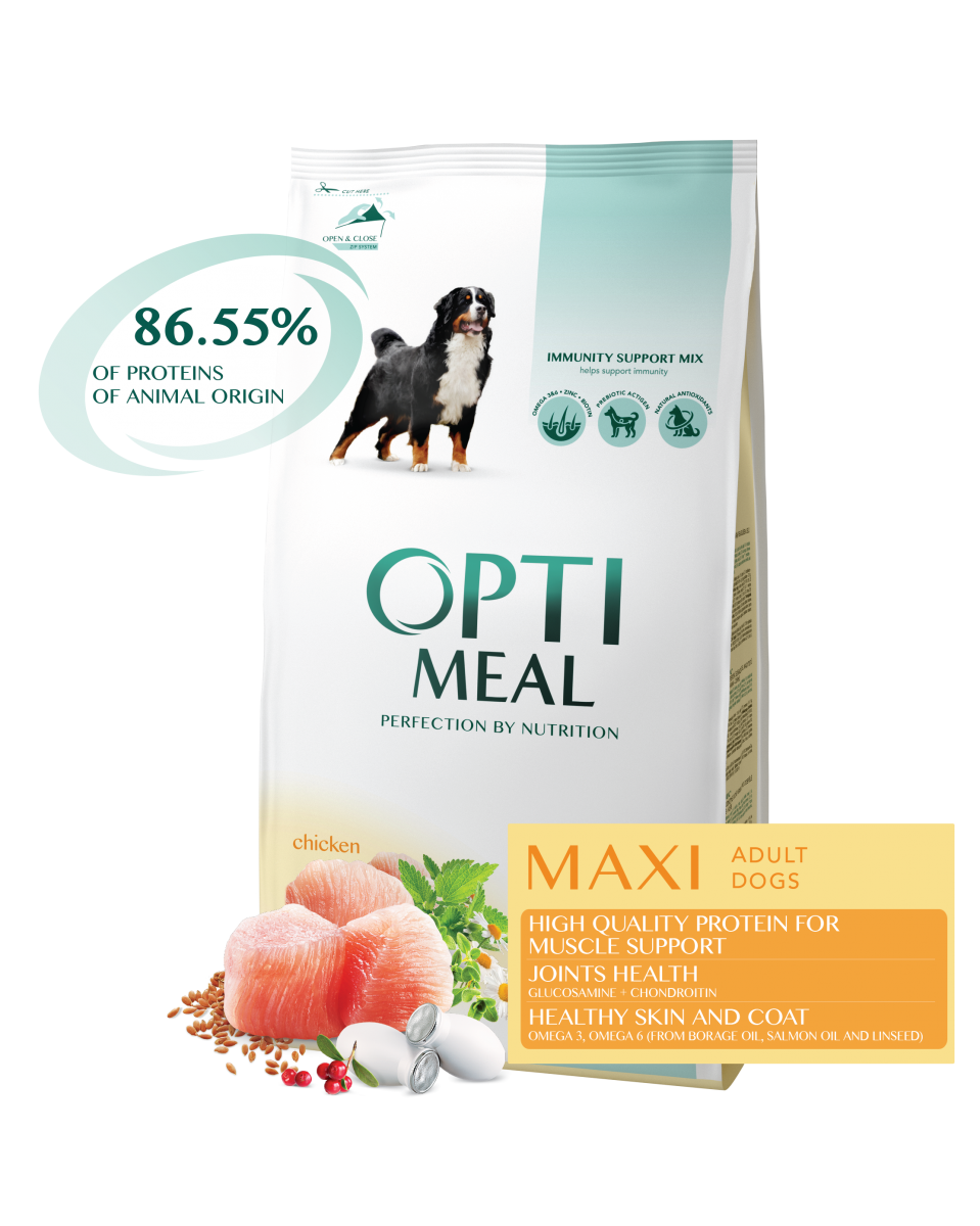 

Сухой корм для собак Optimeal крупных пород с курицей 4 кг