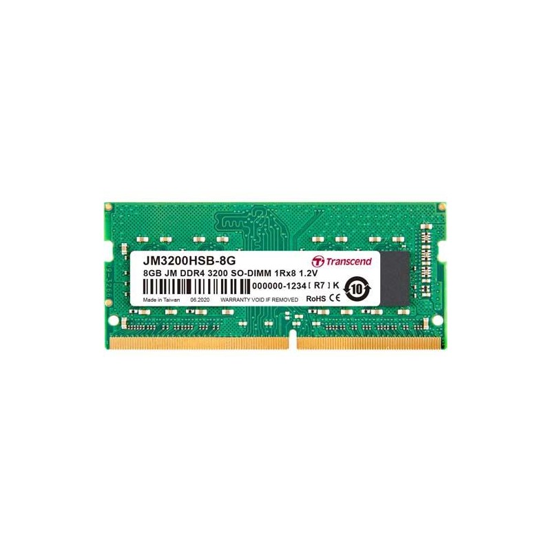 

Оперативная памятьTranscend SO-DIMM JetRam DDR4-3200 8GB PC4-25600 (JM3200HSB-8G)
