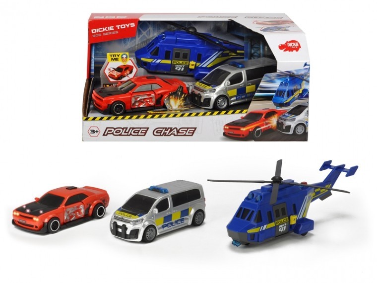

Игровой набор Dickie Toys Полицейская погоня с 2 машинами и вертолетом со звуковыми и световыми эффектами (3715011)