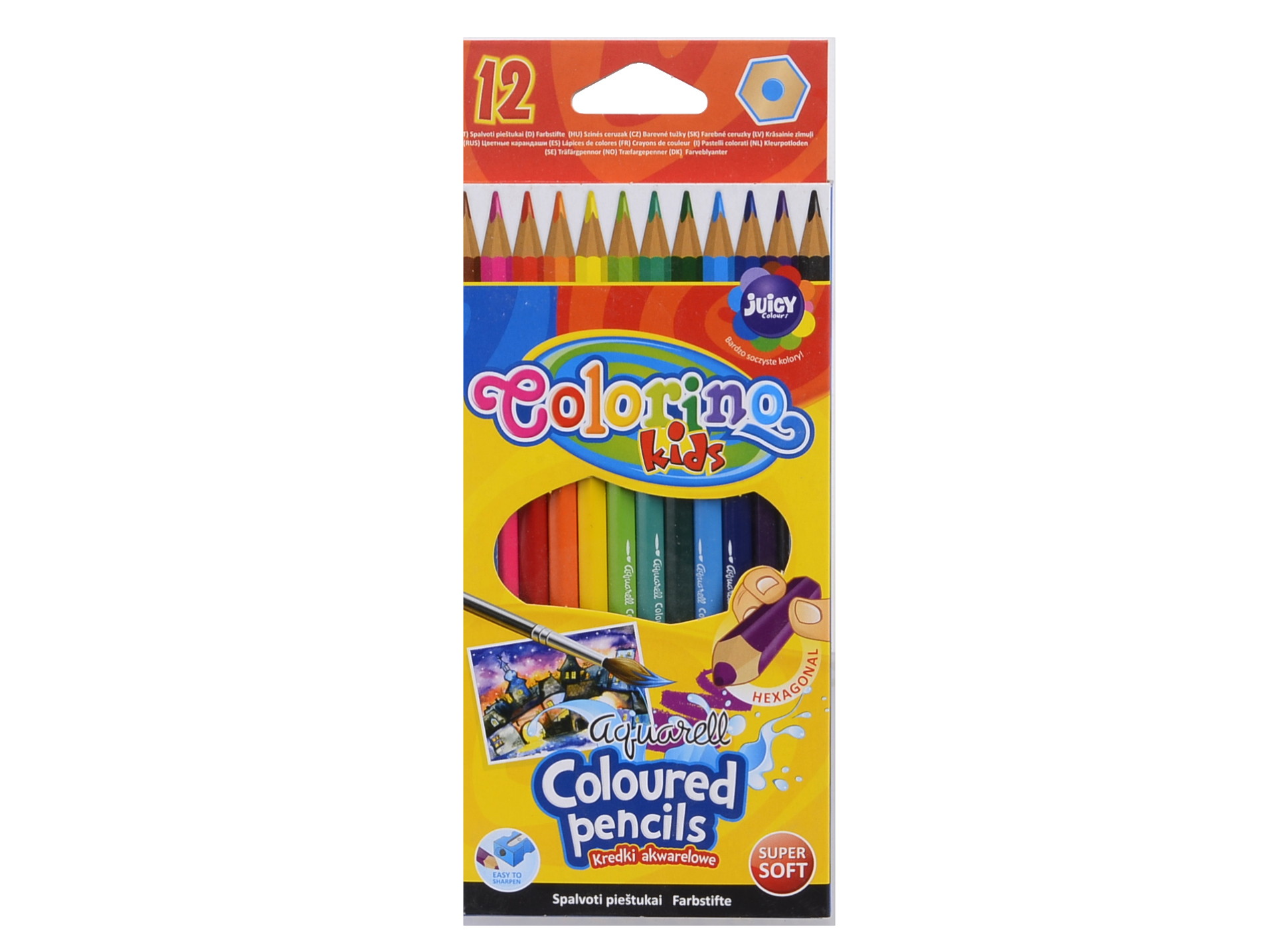 

Карандаши акварельные 12 цв., кисточка Colorino (33039PTR)