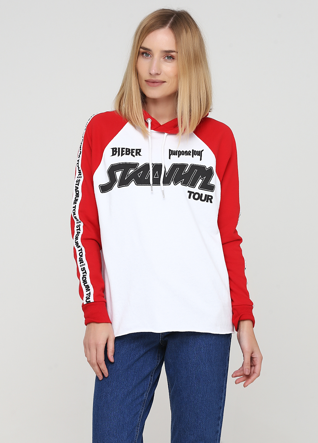 

Худи H&M 0563650 М Бело-красное с принтом