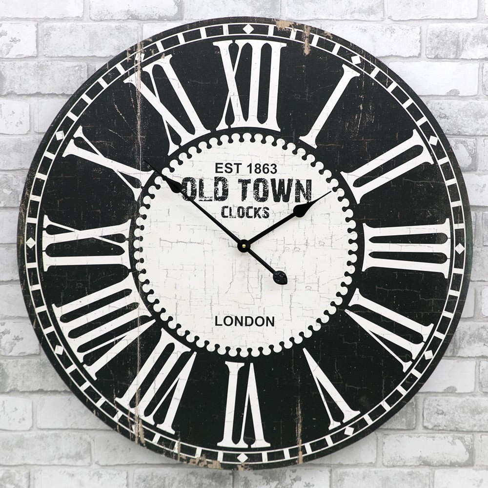

Деревянные настенные часы Old Town в ретро стиле 80 см