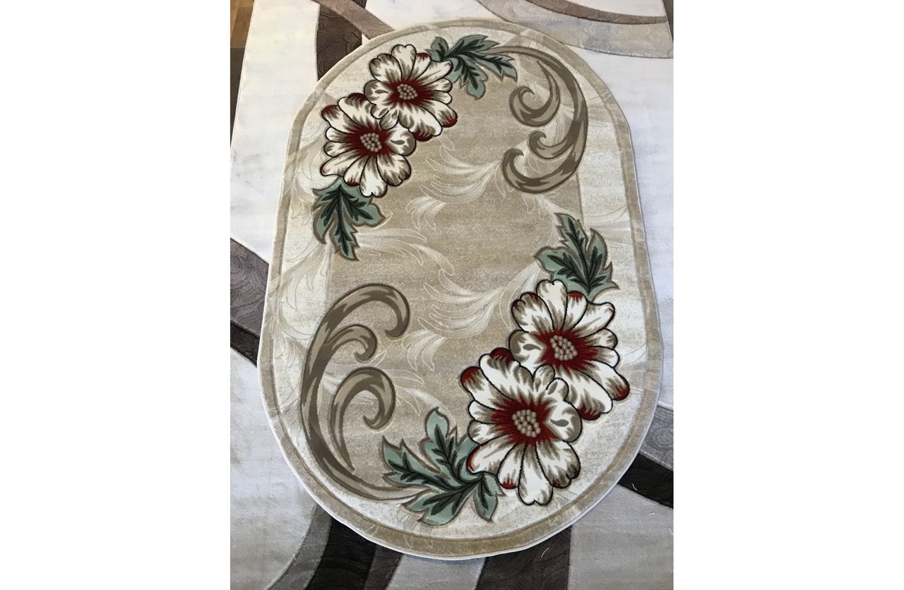 

Ковер стриженный Greencarpet MERAL 131 C.BEIGE 0,80x1,50 Овал